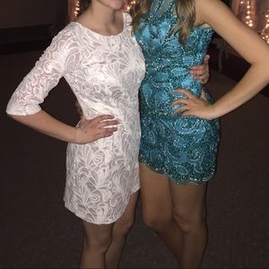 White Sequin Formal Dress